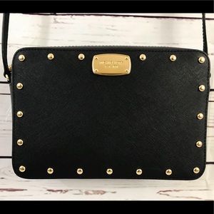Michael Kors LG Leather Crossbody Bag Black NWOT